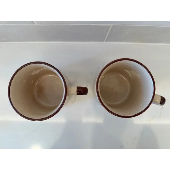 Vintage Herzfeld's Florida Souvenir Coffee Mugs Speckled Stoneware Set of 2 1983 - Picture 4 of 8